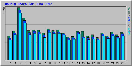 Hourly usage for June 2017