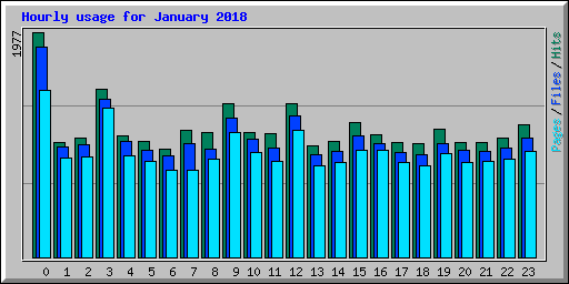 Hourly usage for January 2018